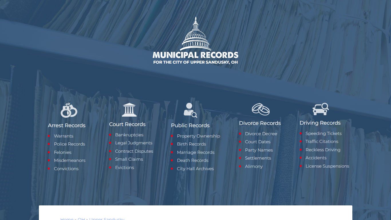 Municipal Records in Upper Sandusky oh