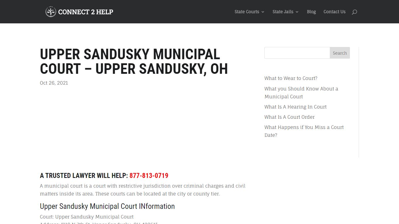 Upper Sandusky Municipal Court - Upper Sandusky, OH - Connect 2 Help